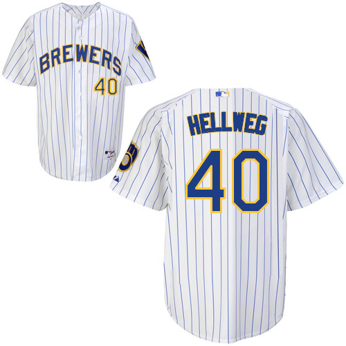 Johnny Hellweg #40 mlb Jersey-Milwaukee Brewers Women's Authentic Alternate Home White Baseball Jersey